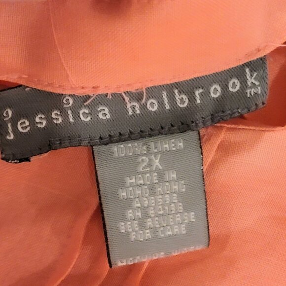 Vintage 90s Linen Shirt Set Women 2X Plus Colorful Blouse Tank Top Pink New Tags - Picture 7 of 15